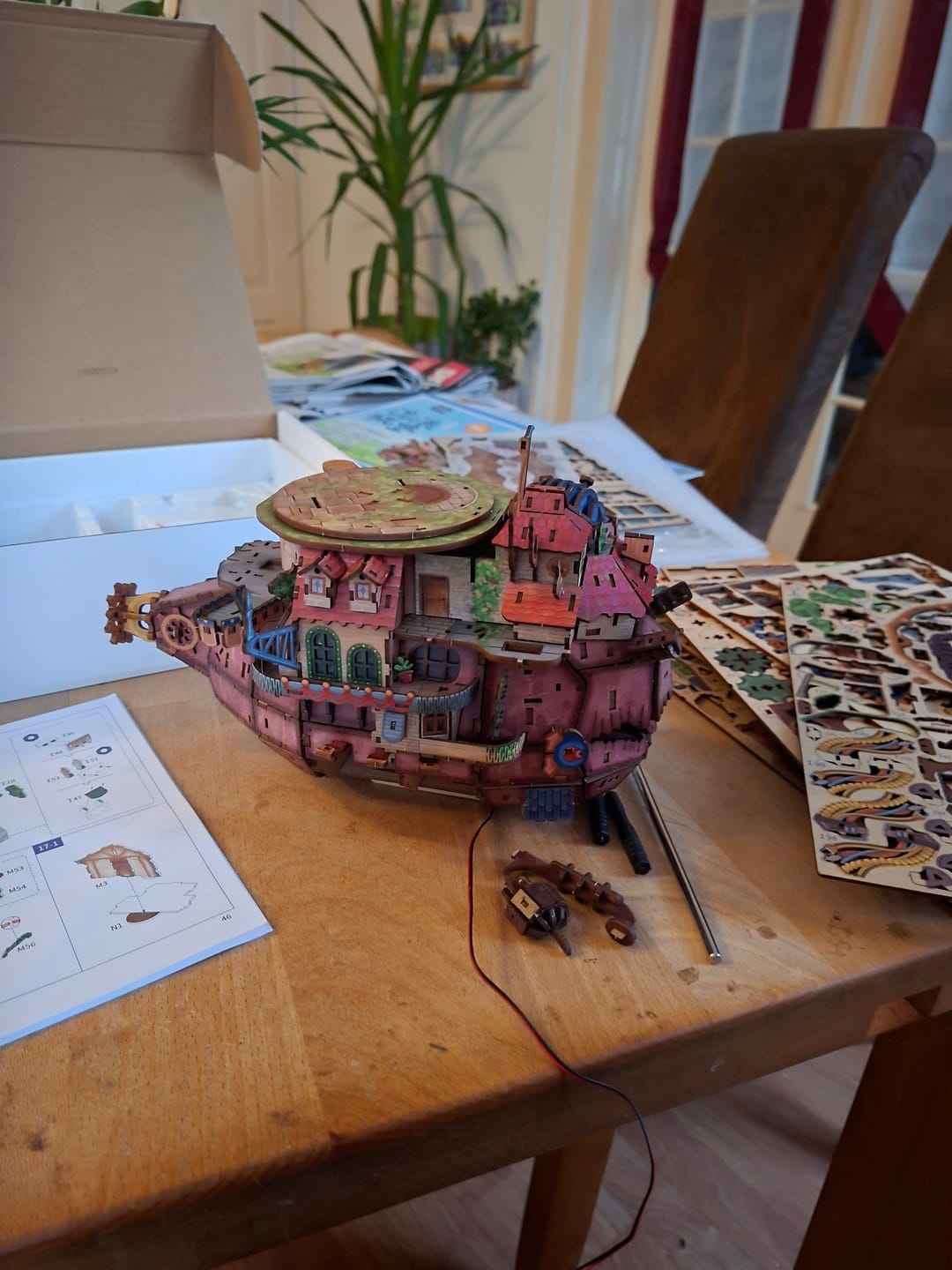 Customer photo review of Motorized Walking Castle Mechanical 3D Wooden Puzzle Kit