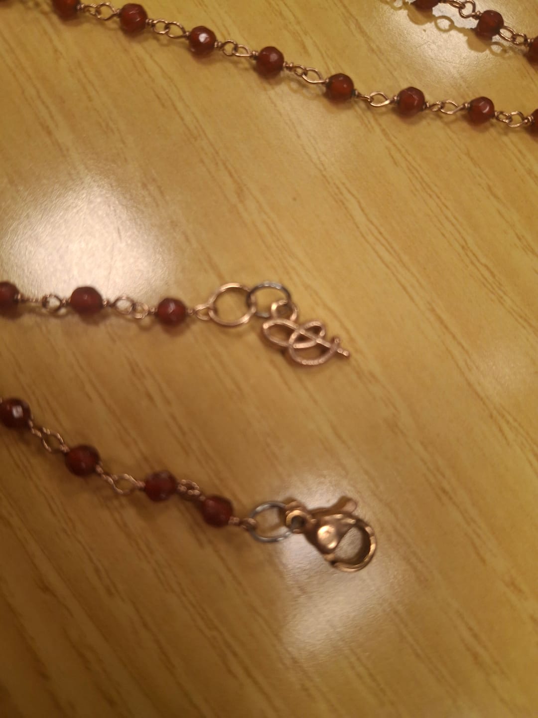 Customer photo review of Collana Rosario con Pietra Naturale Agata Rossa