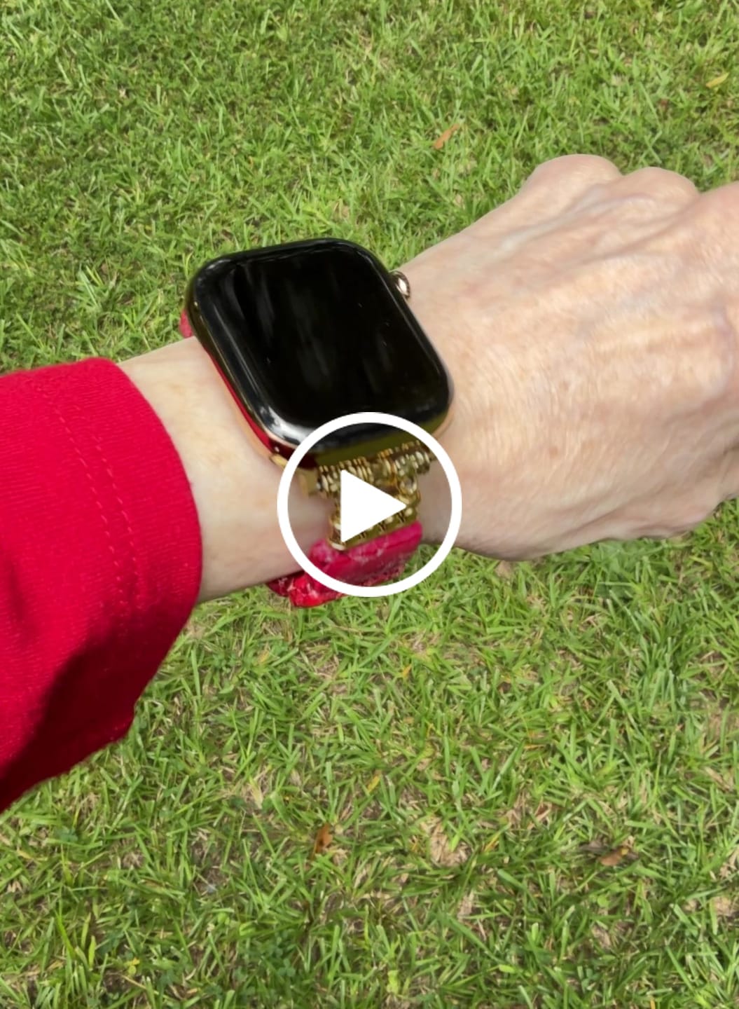 Customer video review of Scarlet Tibetan Jasper Stretch Apple Watch Strap