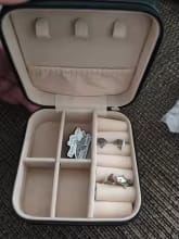 Customer photo review of Small Jewelry Box – Macaroon Style Travel Case for Studs & Rings