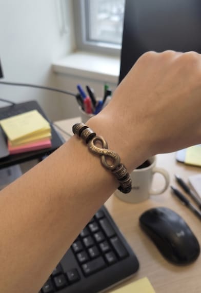 Customer photo review of Bracelet Nom Lien Infini