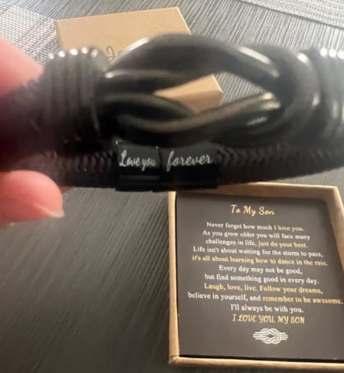 Customer photo review of Birthday Gift for Men | Bracelet with Milestone Year Card