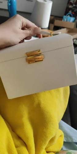 Customer photo review of Drawer Jewelry Box – Three Layer Leather Lockable Case