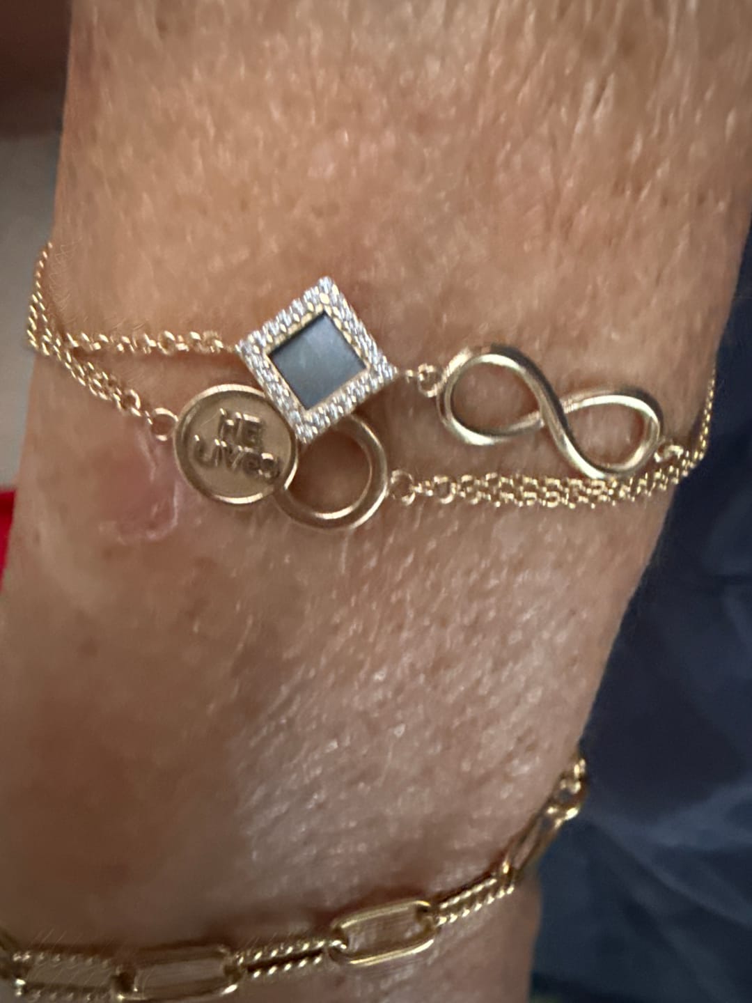 Customer photo review of 14k Solid Gold Infinity Bracelet