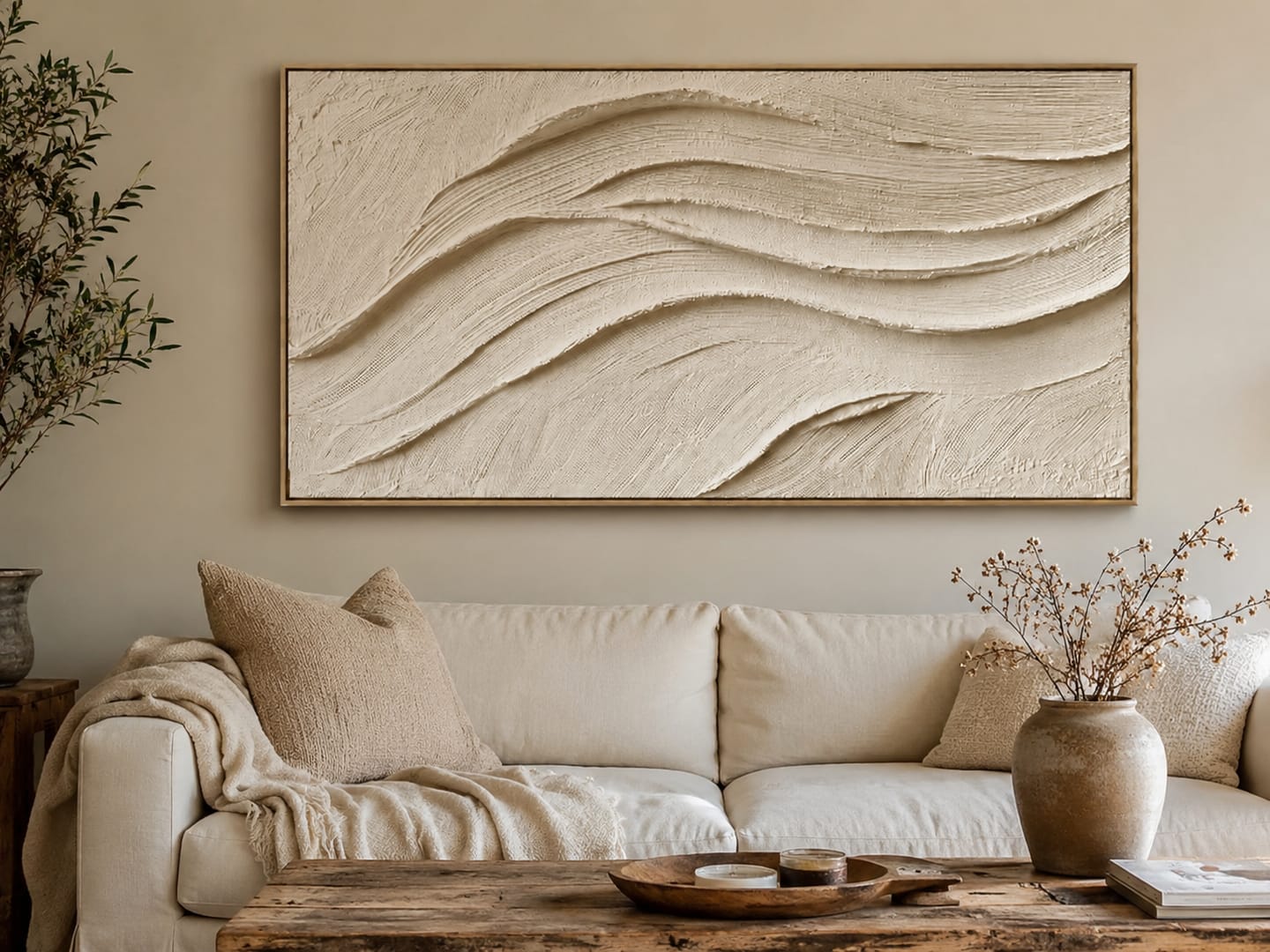 Customer photo review of Soft Wave-Textured Abstract Painting