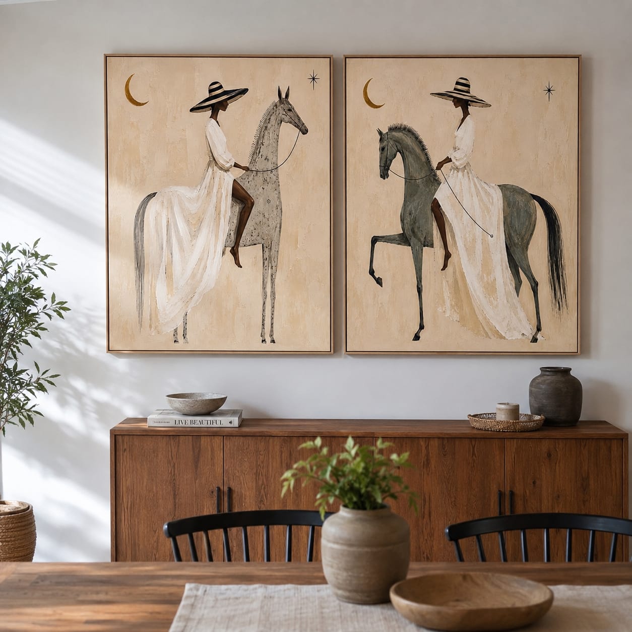 Customer photo review of Moonlit Grace-Woman Rider Diptych Painting