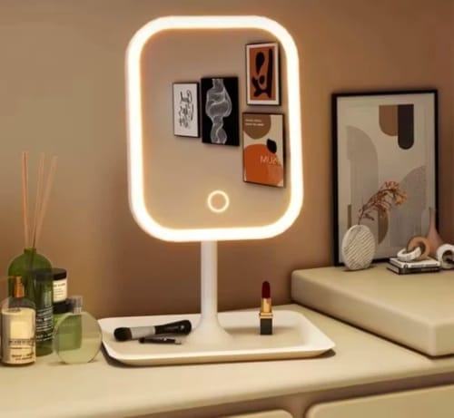 Customer photo review of LED Vanity Mirror – Touch Control Desktop Dressing Mirror