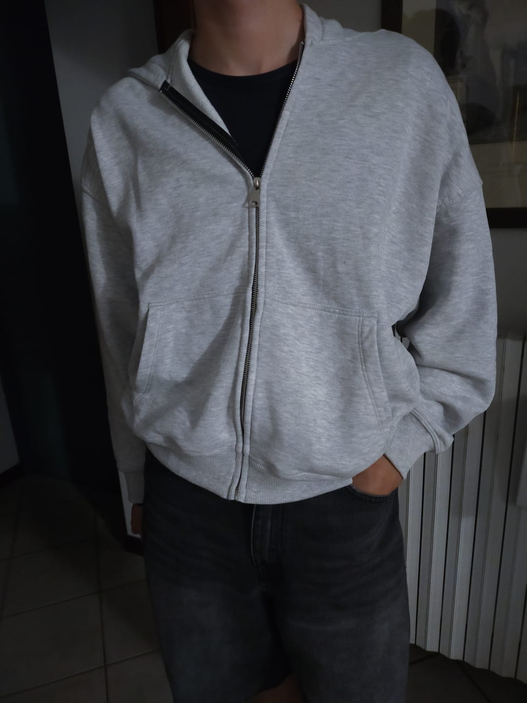 Customer photo review of Zip Hoodie Premium Blanks 330GSM Sport Grey