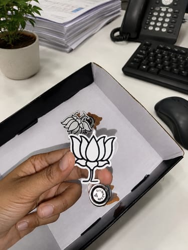 Customer photo review of Customized Magnetic Badge | Wear Your Brand