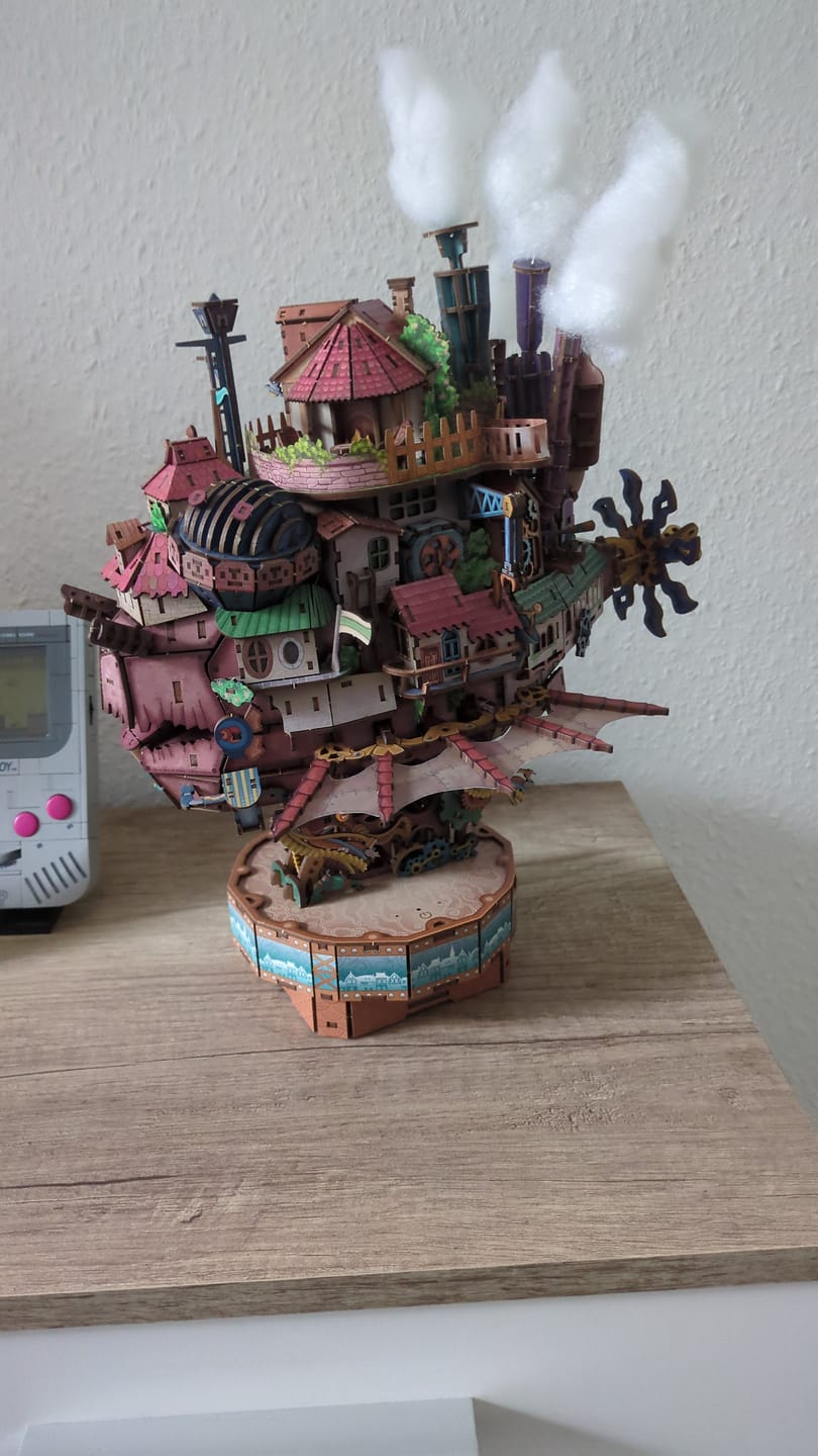 Customer photo review of Motorized Walking Castle Mechanical 3D Wooden Puzzle Kit