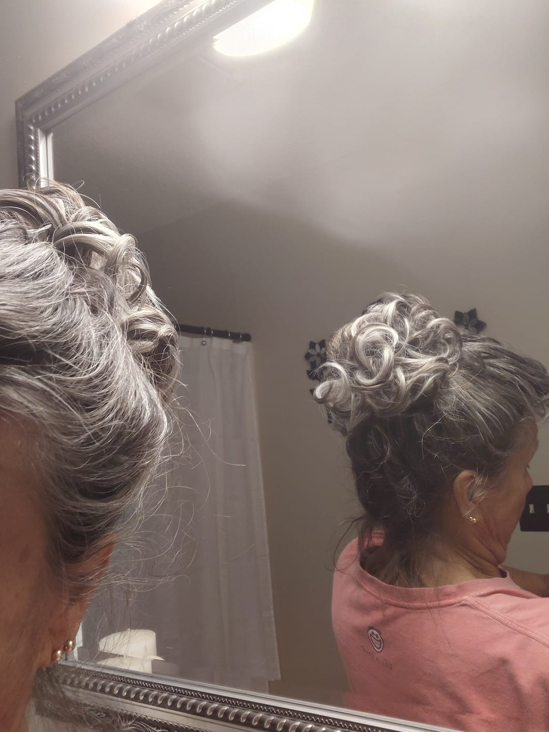 Customer photo review of Messy Bun Hair Piece – Curly Synthetic Hair Bun