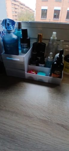 Customer photo review of Makeup Storage Drawer – Plastic Desktop Cosmetics Shelf