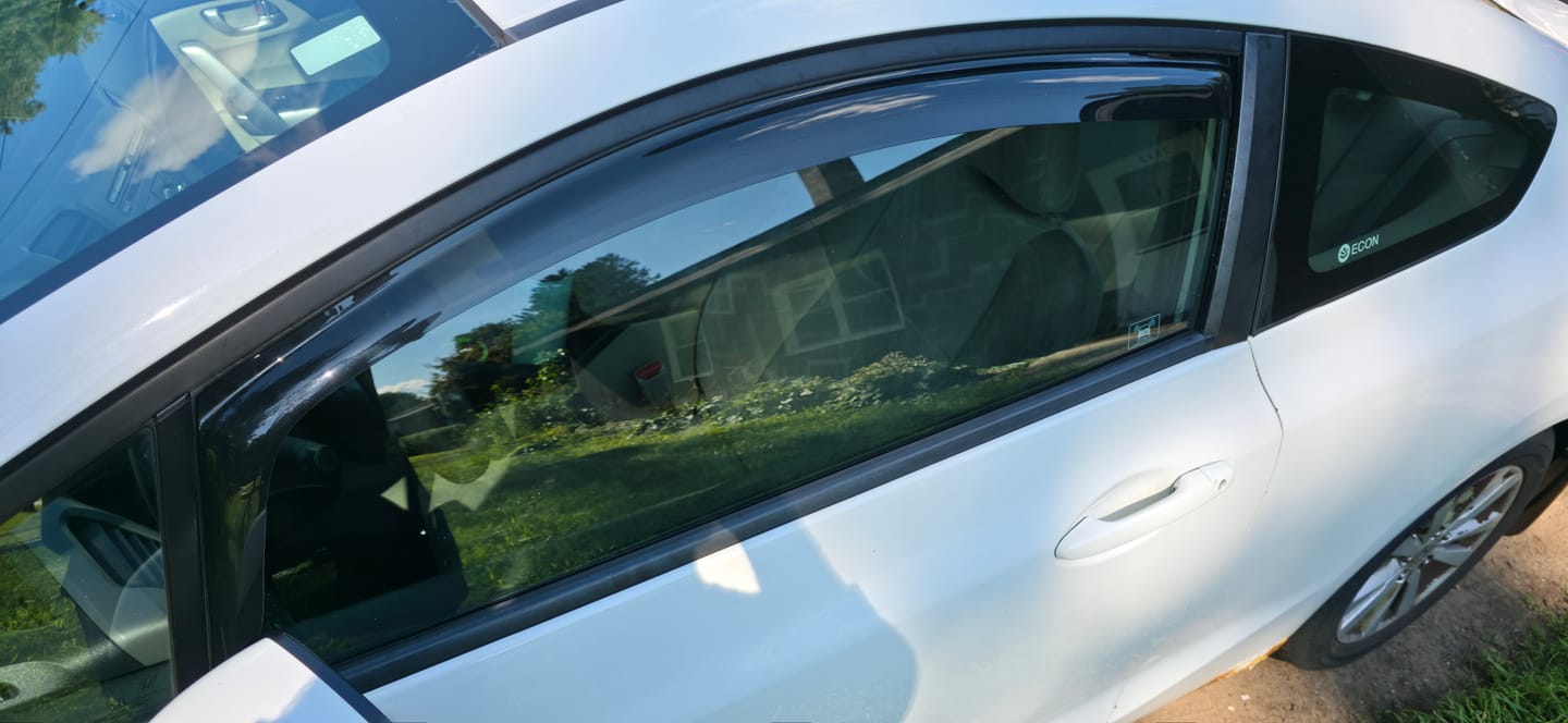 Customer photo review of 2012-15 Honda Civic Coupe Window Visors Wind Deflectors Rain Guards