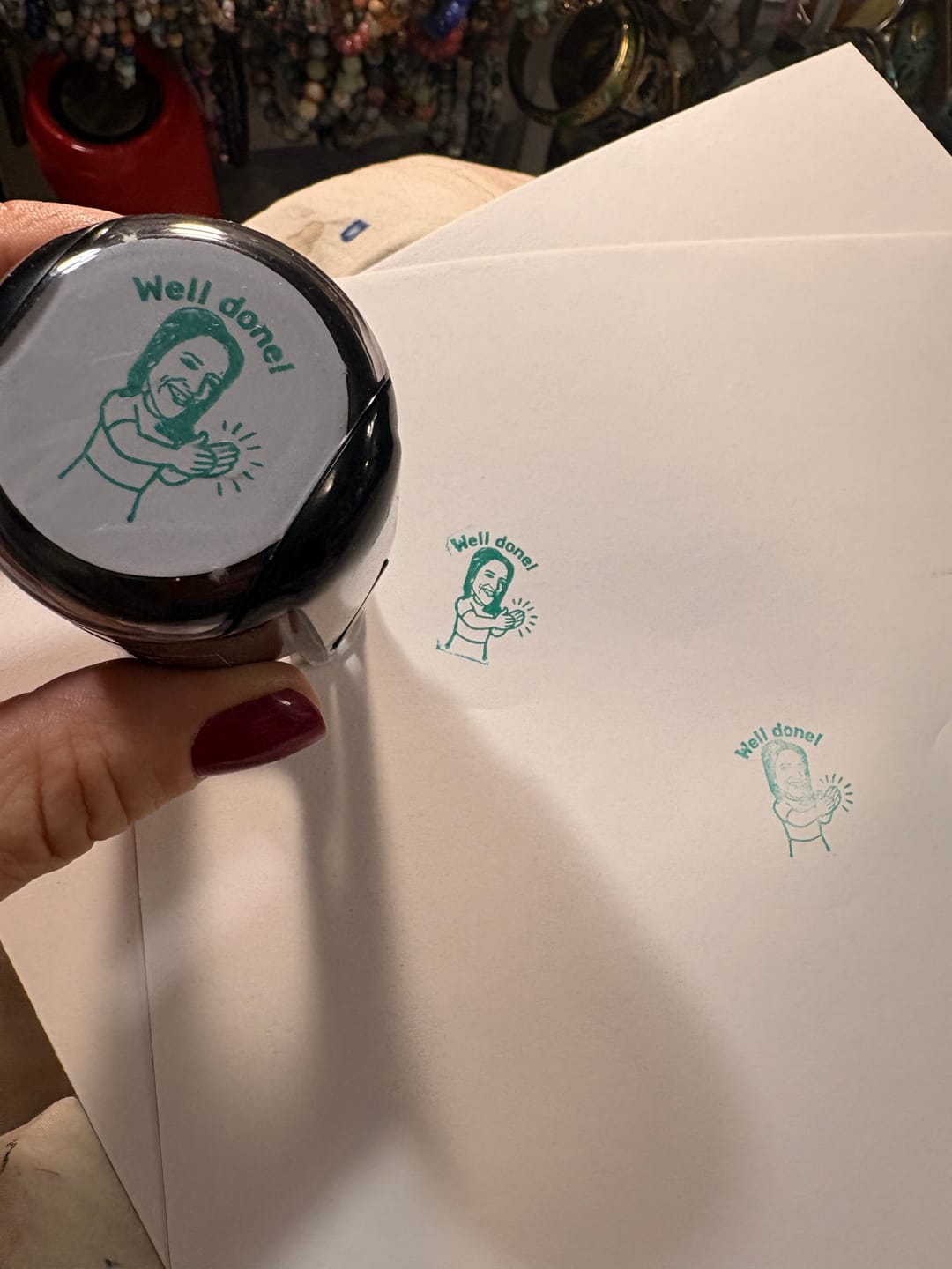 Customer photo review of Face Stamp ¦ Self-Inking Stamp ¦ US