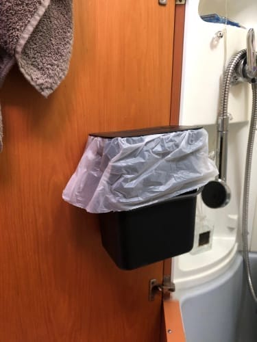 Customer photo review of Quiet Close Trash Can – Space-Saving Sealed Kitchen Bin