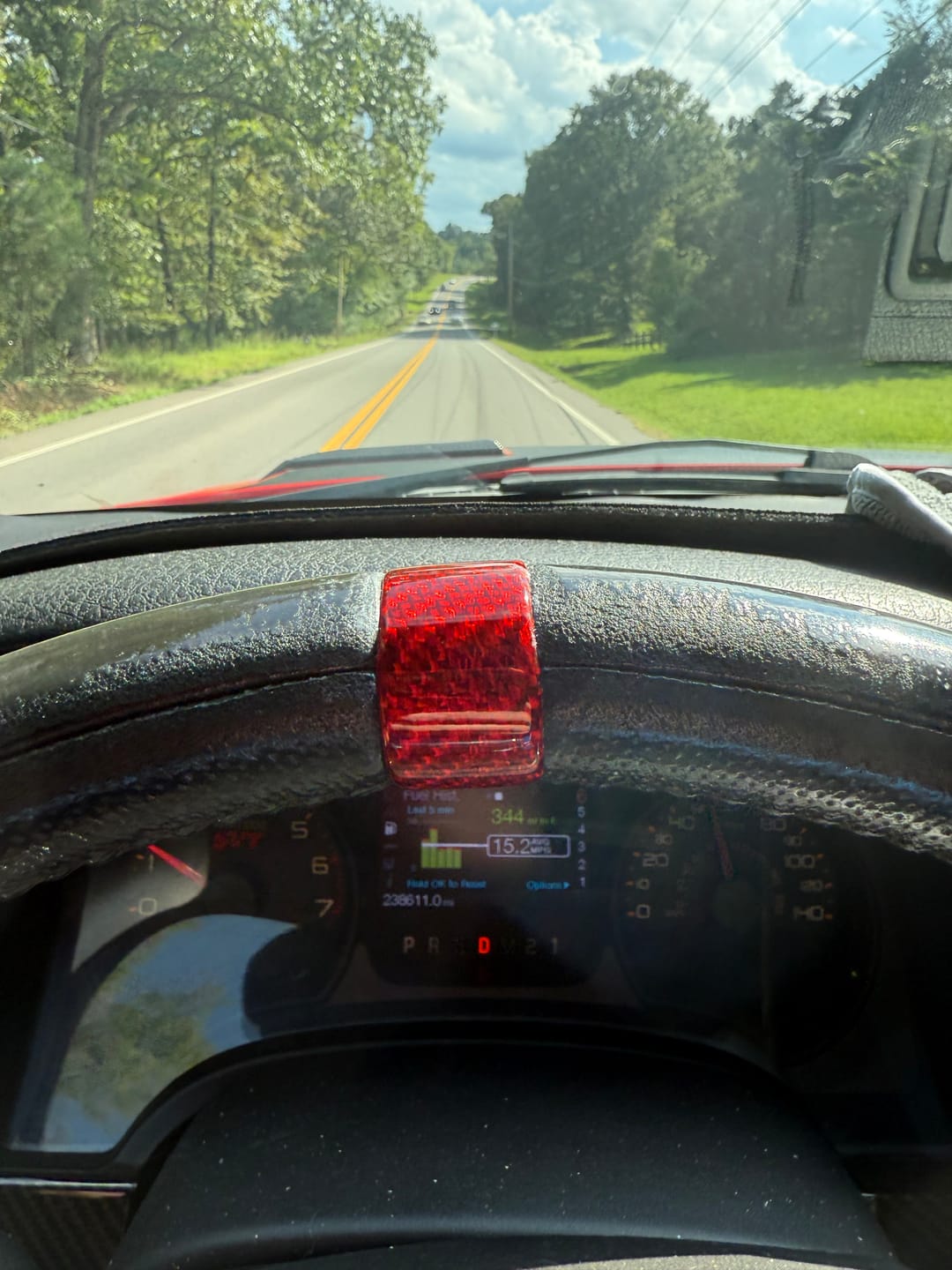 Customer photo review of C8 Corvette Real Carbon Fiber Steering Wheel Racing Stripe Covers (2020–2027)