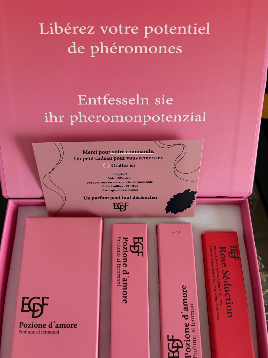 Customer photo review of Coffret aux phéromones
