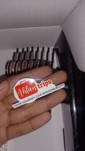 Customer photo review of Customized Magnetic Badge | Wear Your Brand