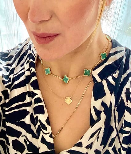 Customer photo review of Vintage Alhambra Malachite 10 Motifs Elegance Necklace