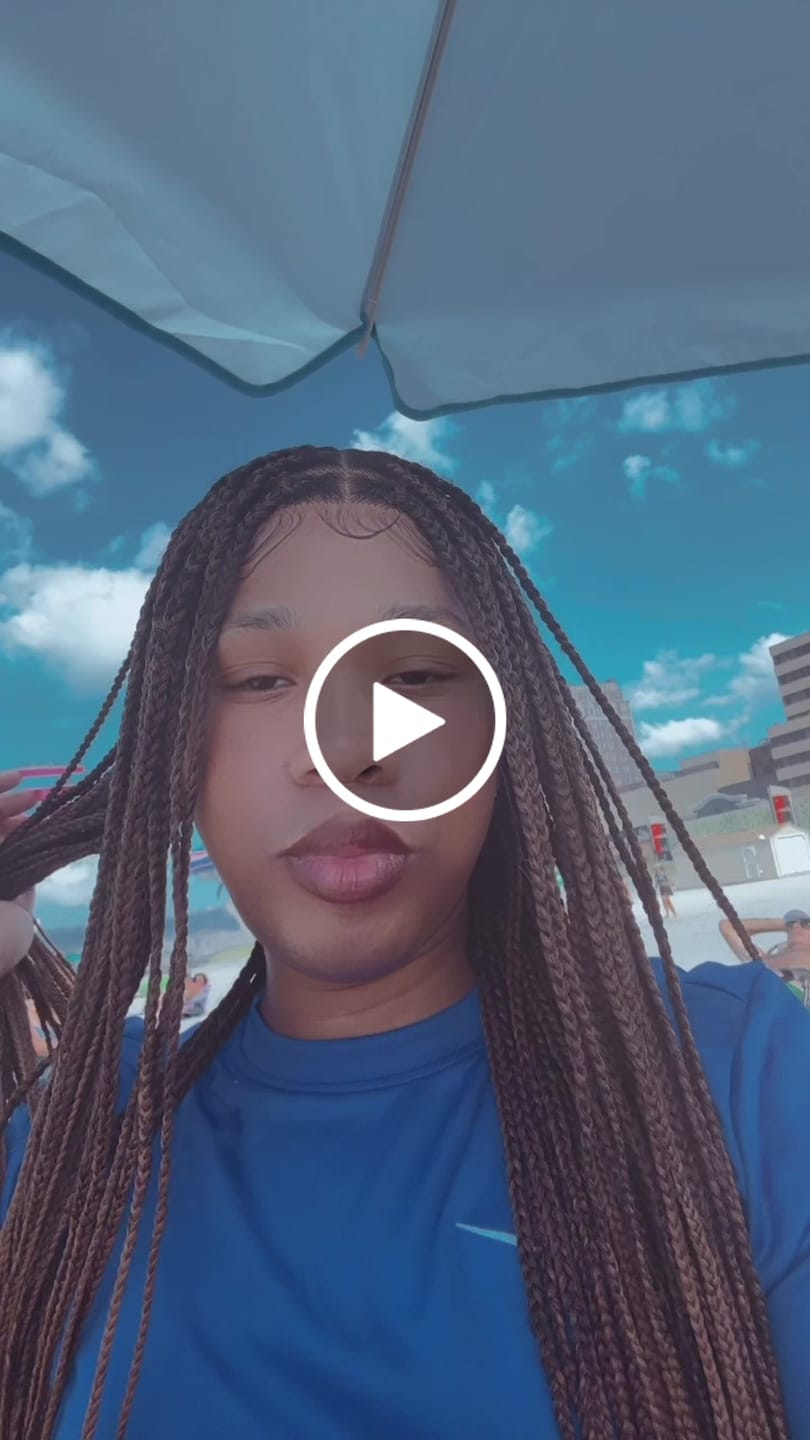 Customer video review of 24" Swiss HD Full Lace Lightweight Human Hair Curls Boho Box Braided Wig