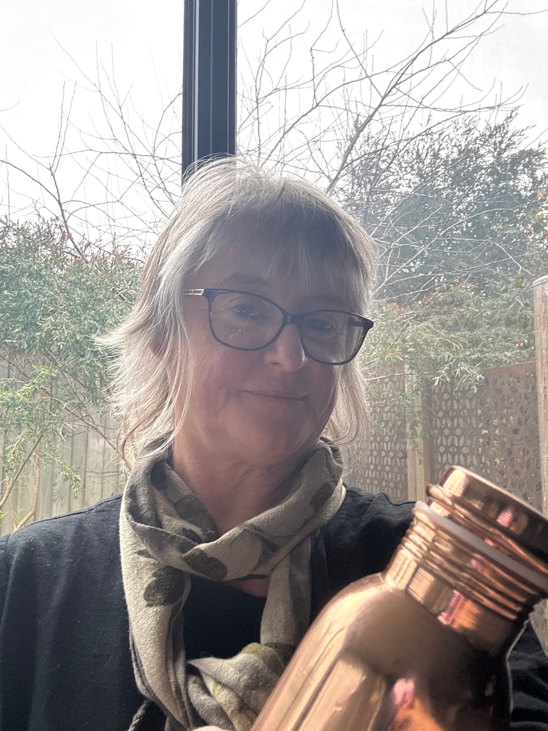 Customer photo review of Matte Copper Water Bottle