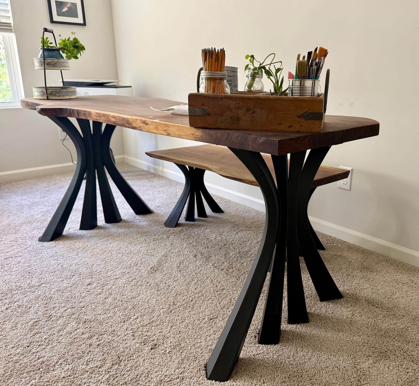 Customer photo review of Furniture Legs 420 Akro 28.5" H Metal Handmade Dining Table Legs