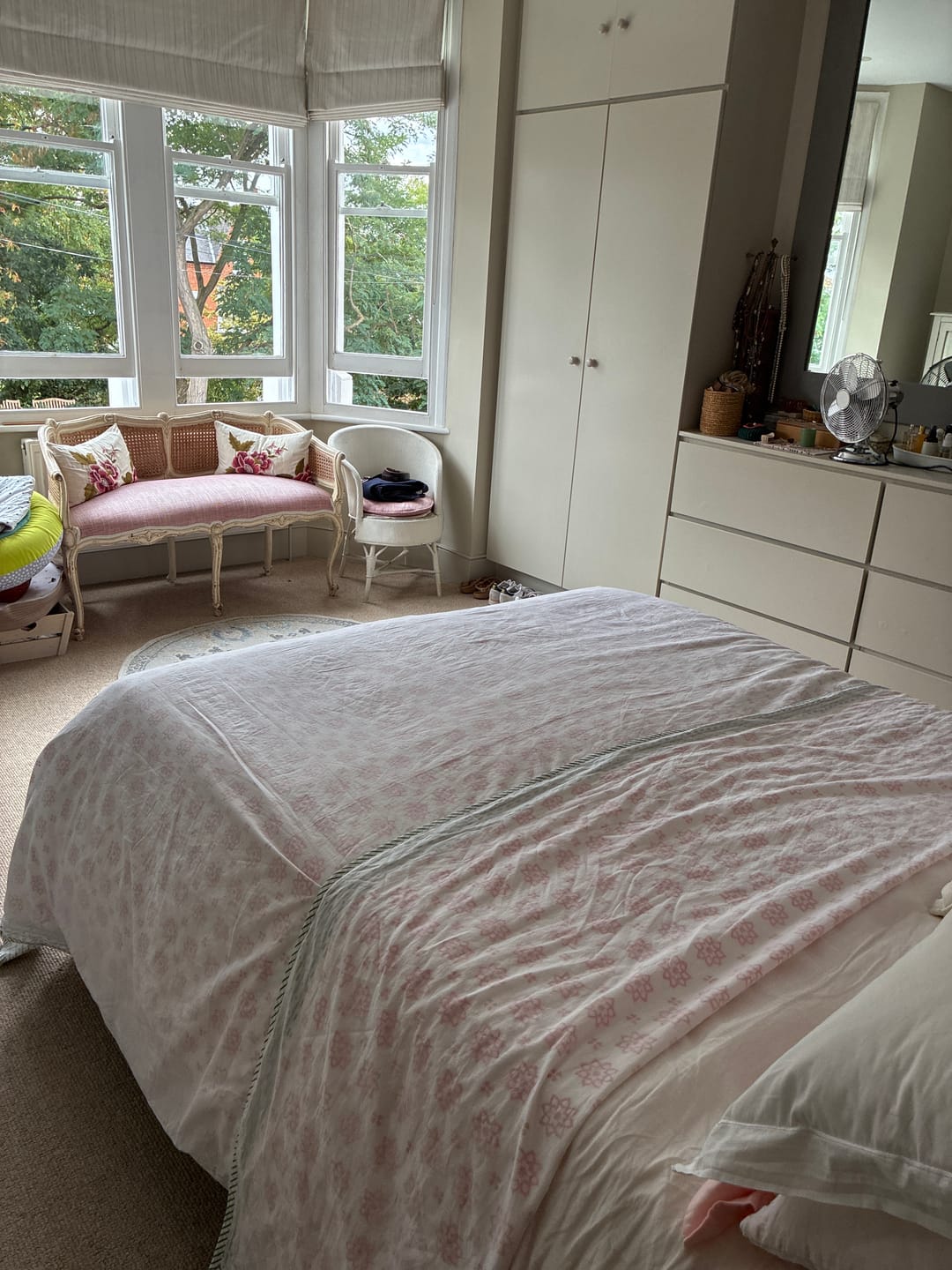 Customer photo review of Pink Star Organic Muslin Blanket — Hand Block Printed