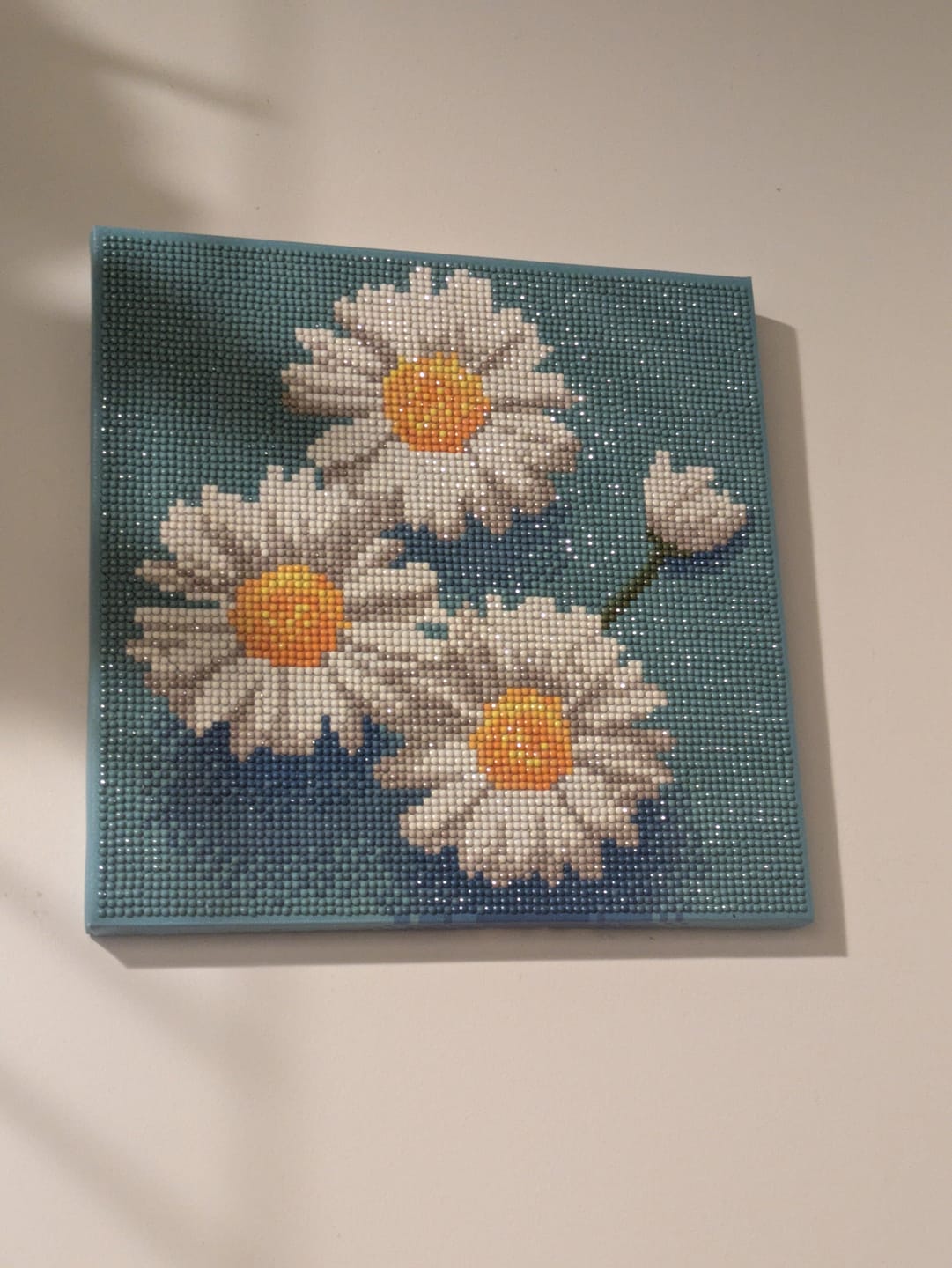 Customer photo review of Mini Diamond Painting 25x25cm - Jolies Marguerites Blanches