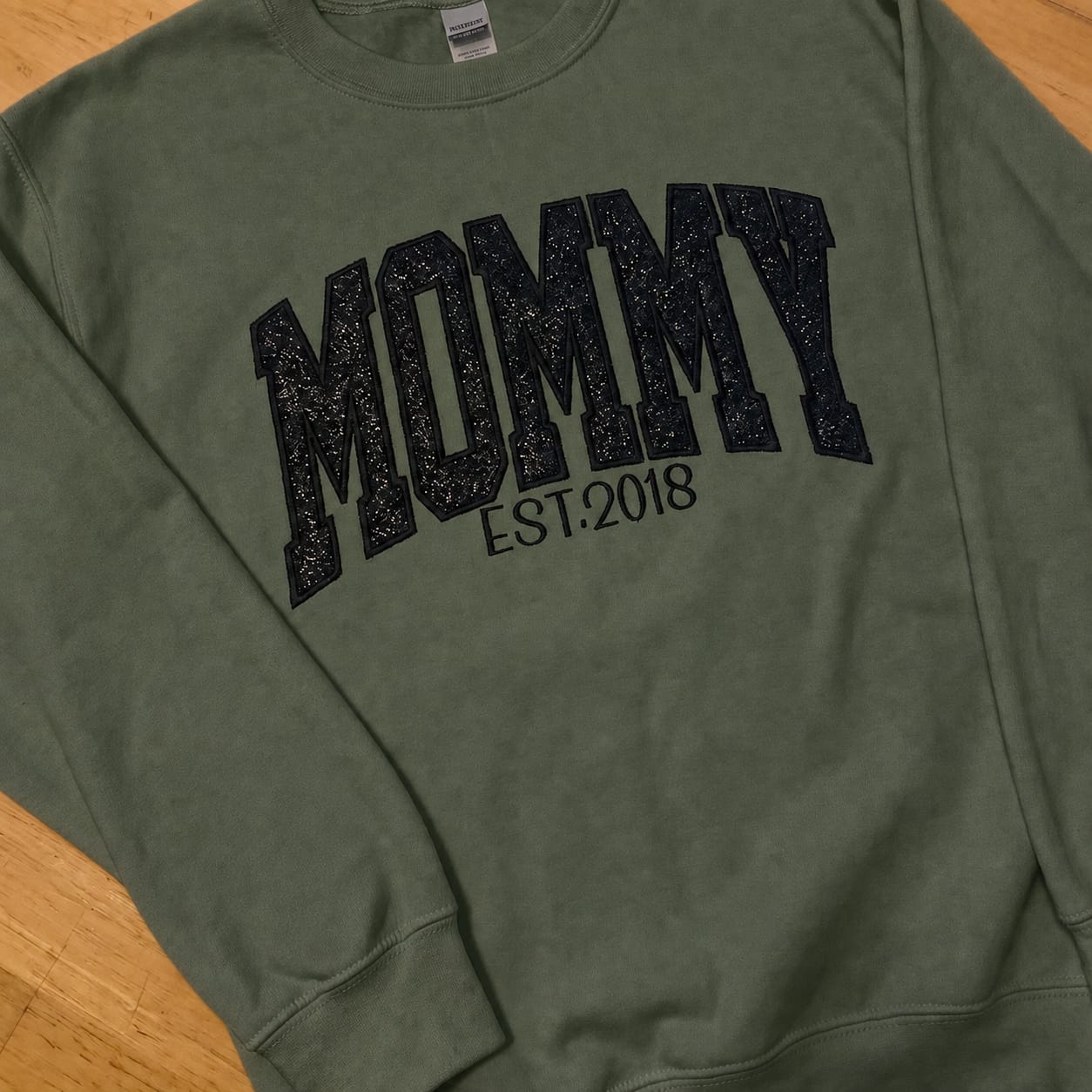 Customer photo review of Custom Embroidered Applique Glitter Mama Sweatshirt - Gift for Mom