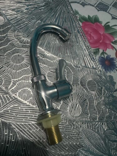 Customer photo review of Cold Water Kitchen Faucet - LEENKEA Stainless Steel