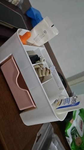 Customer photo review of Makeup Organizer with Drawer – Acrylic Brush and Lipstick Holder