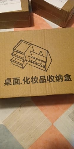 Customer photo review of Makeup Storage Drawer – Plastic Desktop Cosmetics Shelf