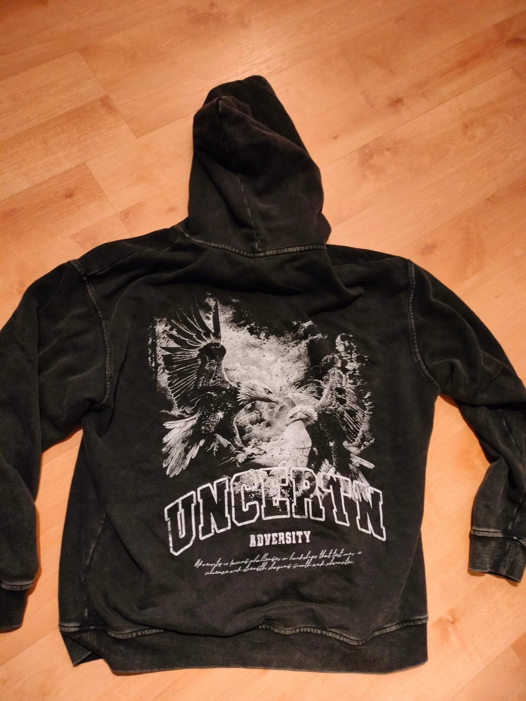 Customer photo review of UC010 Phantom Oversized Hoodie - Black Wash