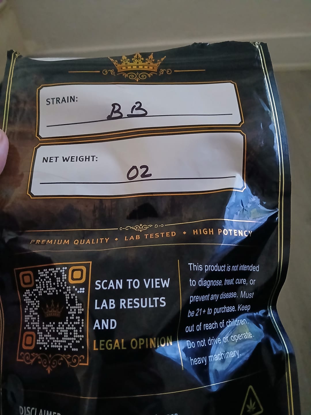 Customer photo review of Blackout Berries THCA Flower Ounce (28g)