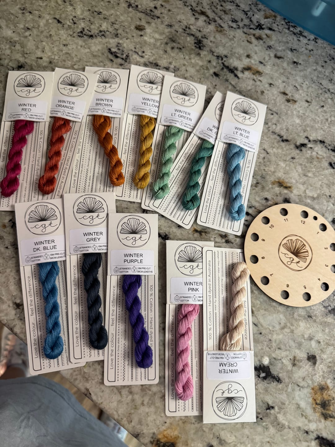 Customer photo review of Hand-dyed Rainbow Embroidery Thread Winter Pack and Timber Keeper