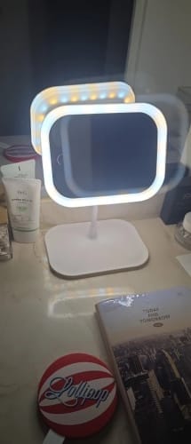 Customer photo review of LED Vanity Mirror – Touch Control Desktop Dressing Mirror