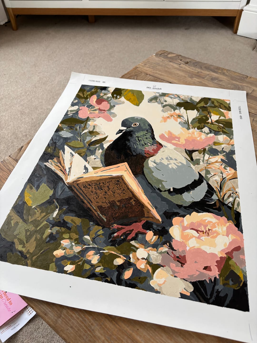 Customer photo review of Reading Pigeon | Paint by Number