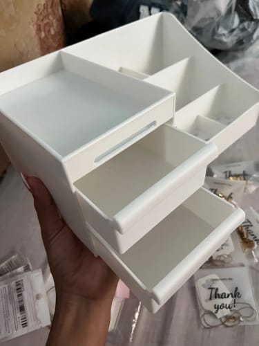 Customer photo review of Makeup Storage Drawer – Plastic Desktop Cosmetics Shelf
