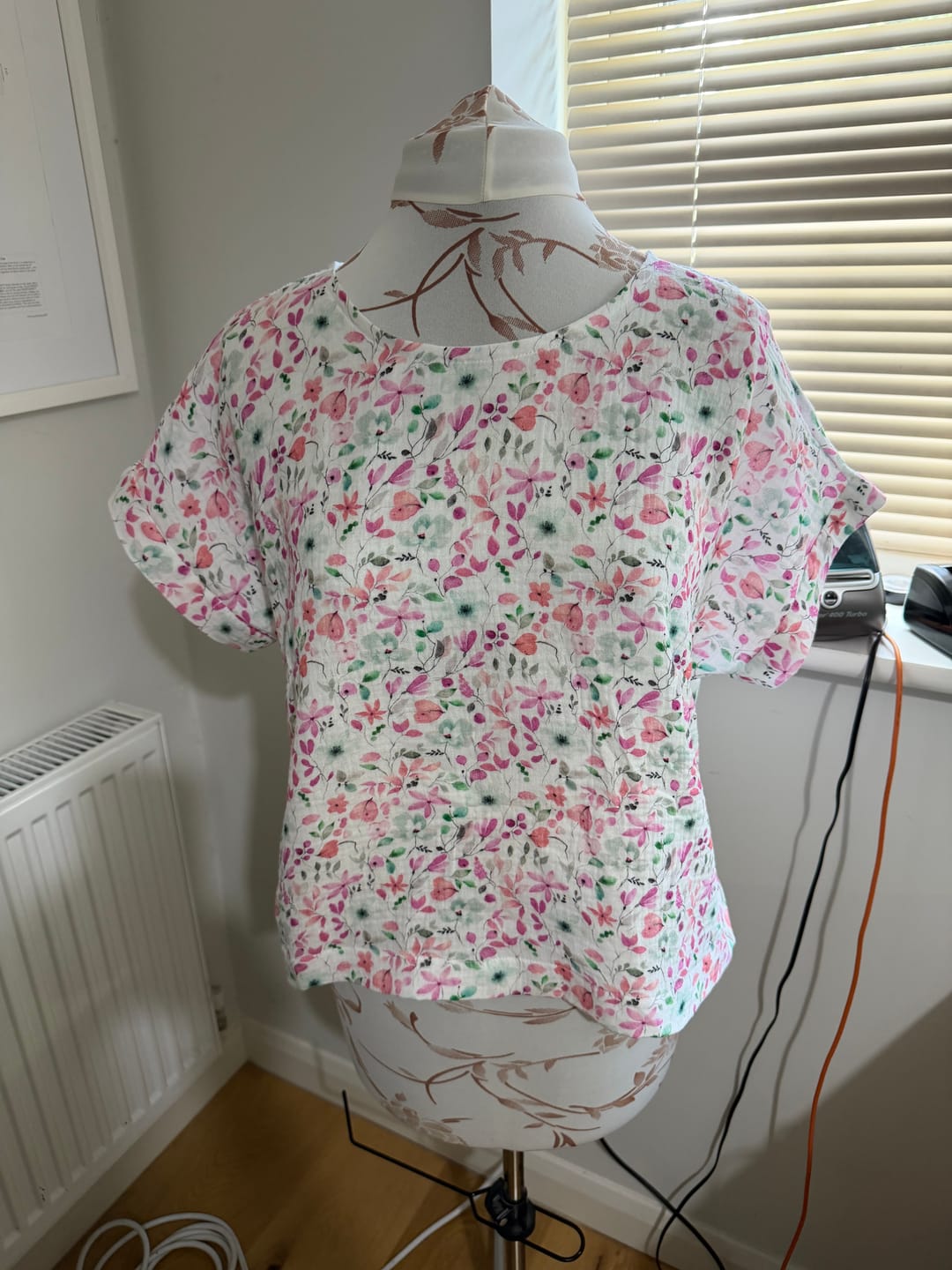 Customer photo review of Vibrant Florals Double Gauze Fabric