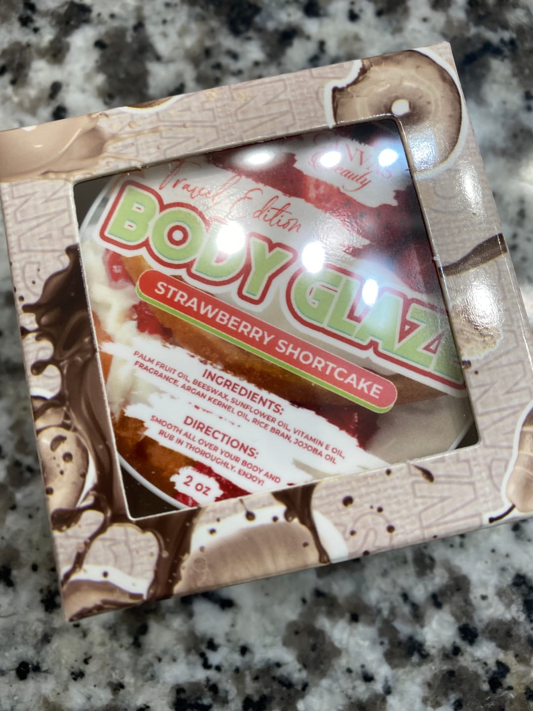 Customer photo review of (NEW) TRAVEL GLAZE: STRAWBERRY SHORTCAKE