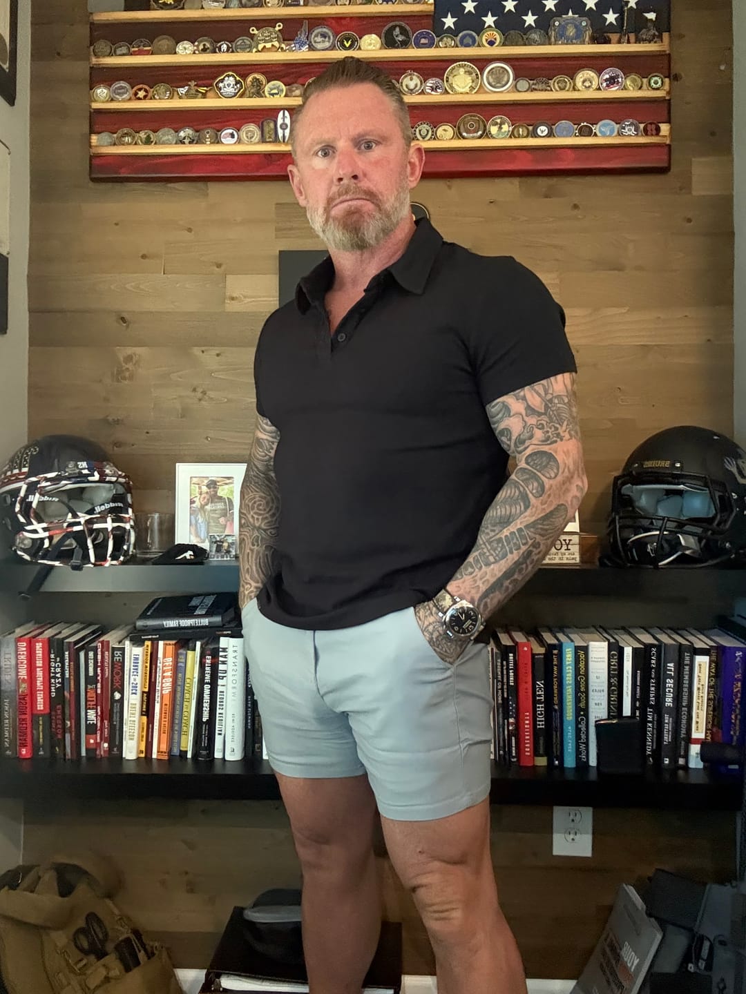 Customer photo review of Ultra-Stretch 5" Chino Shorts - Grey