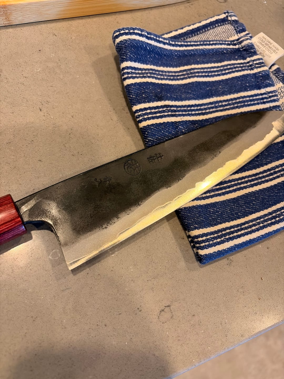 Customer photo review of Kyohei Shindou Kurouchi Gyuto 215 mm