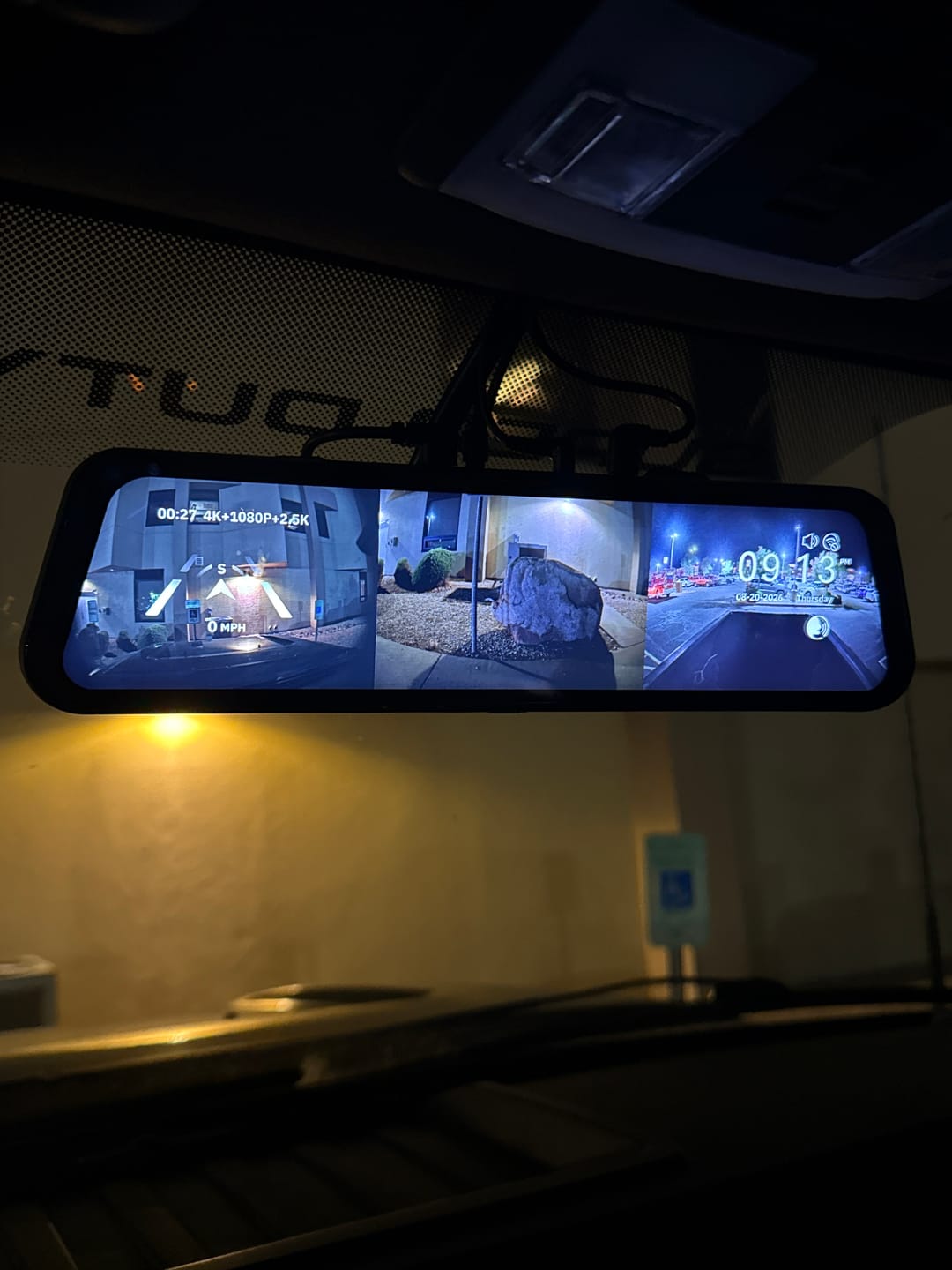 Customer photo review of WOLFBOX G900TriPro Bumper Version 3 Channel Rearview Mirror