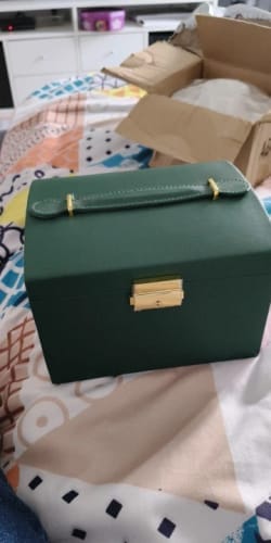 Customer photo review of Drawer Jewelry Box – Three Layer Leather Lockable Case