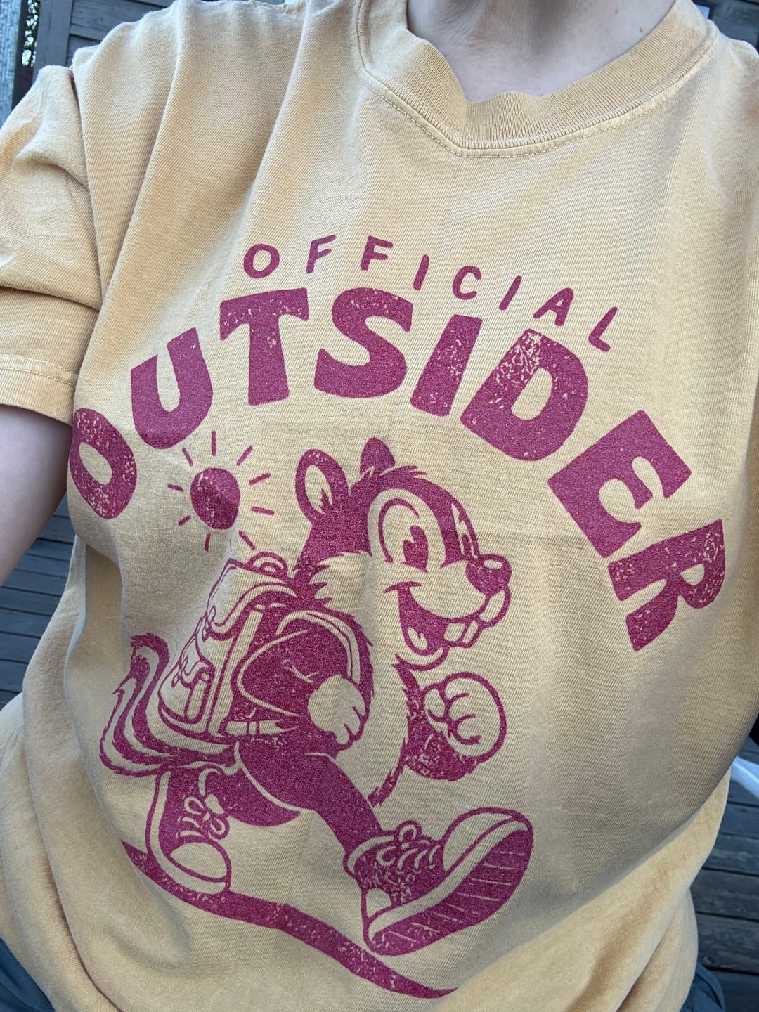 Customer photo review of Outsider Chipmunk Tshirt