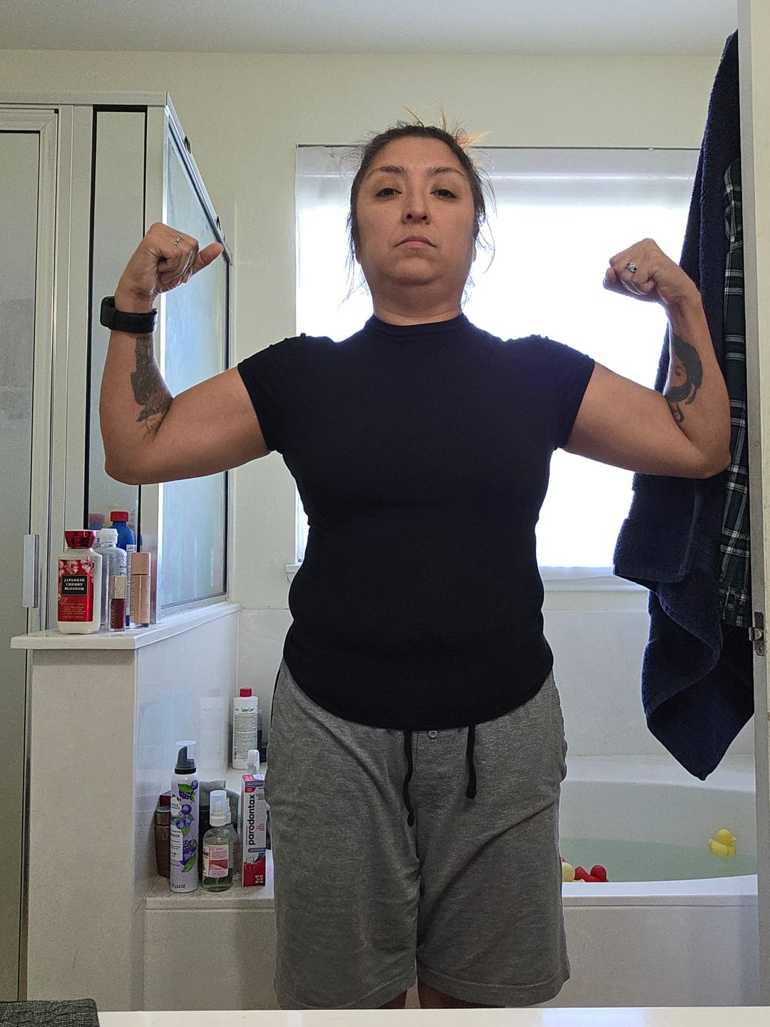 Customer photo review of W4270 Ribbed Mock Neck Tee