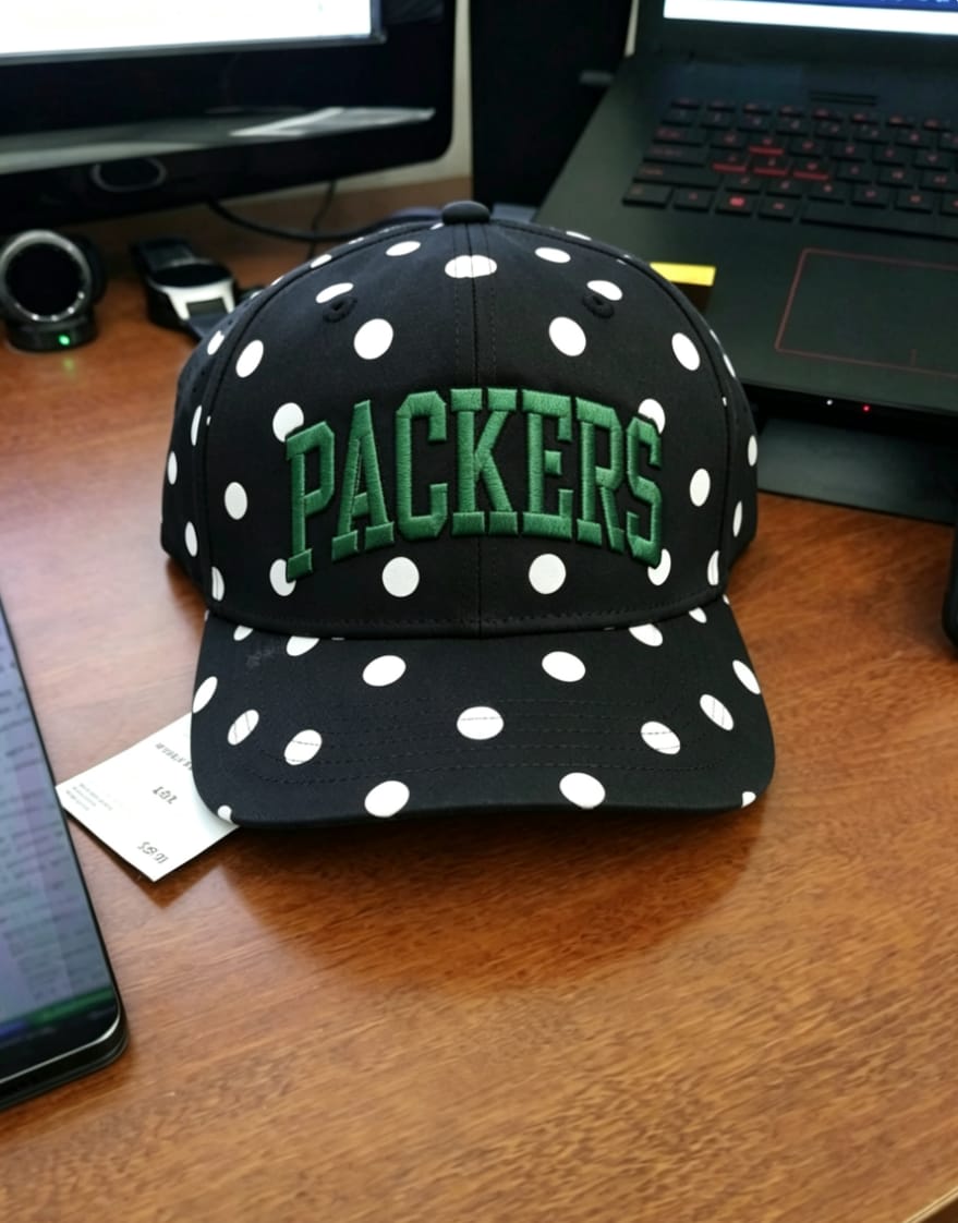 Customer photo review of Custom Polka Dot Snapback Hat – Personalized Retro Arched Block Embroidered Cap | Game Day Wear