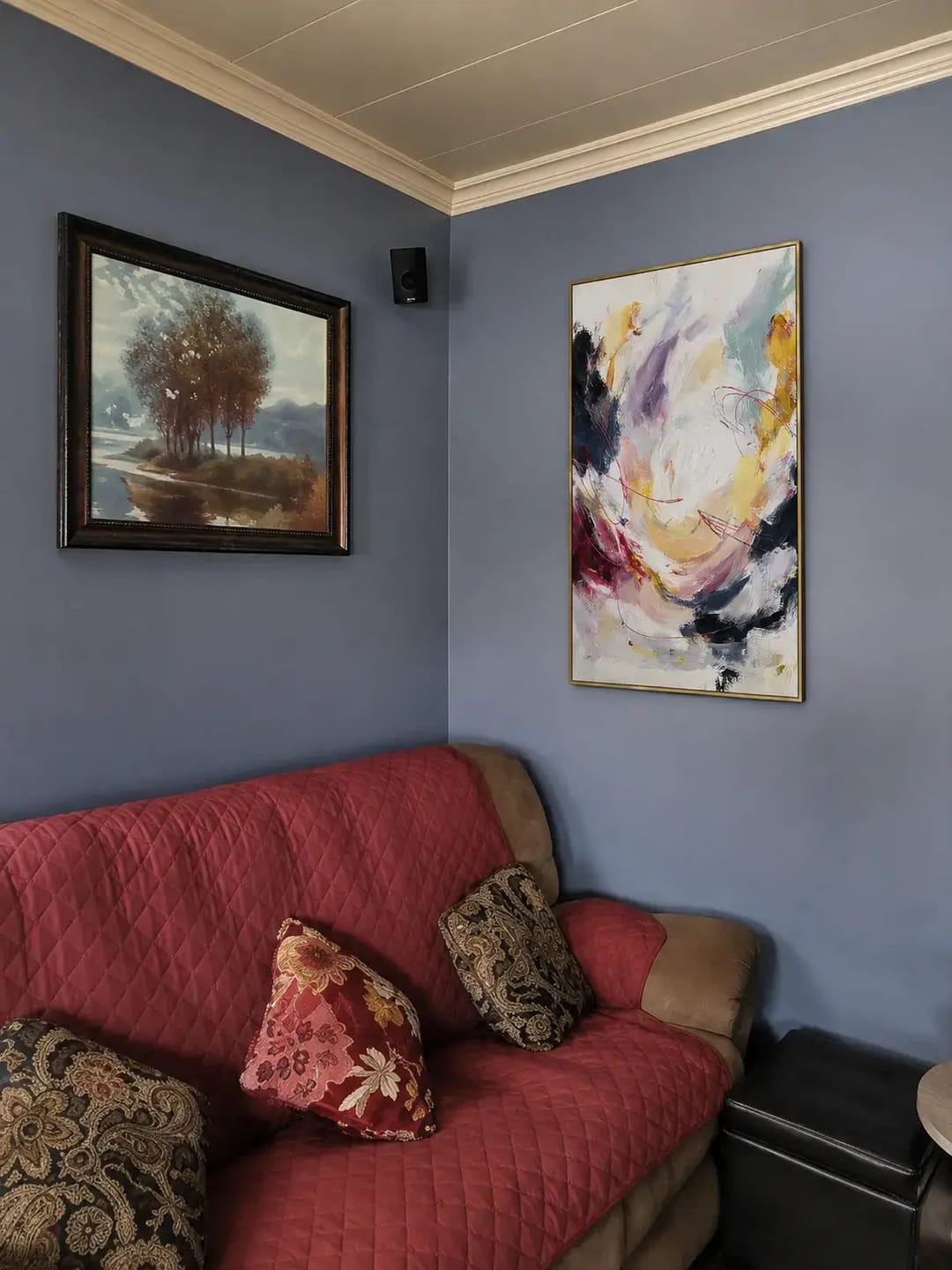 Customer photo review of Vibrant Thread Swirl Abstract Wall Art