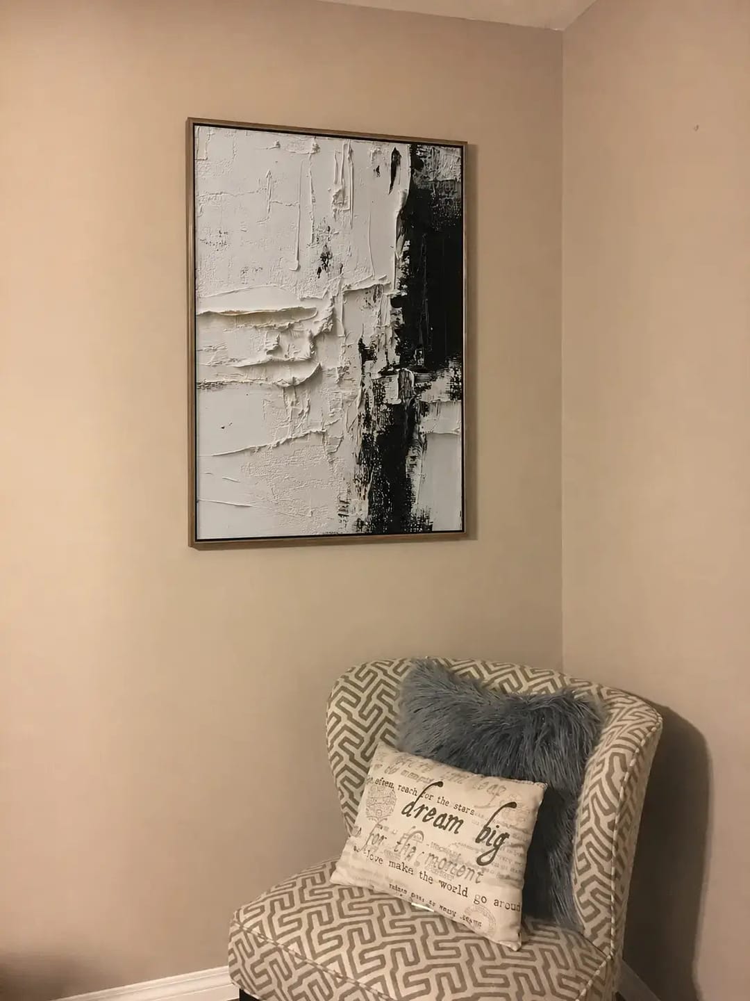 Customer photo review of Ivory Ebony Divide Abstract Wall Art