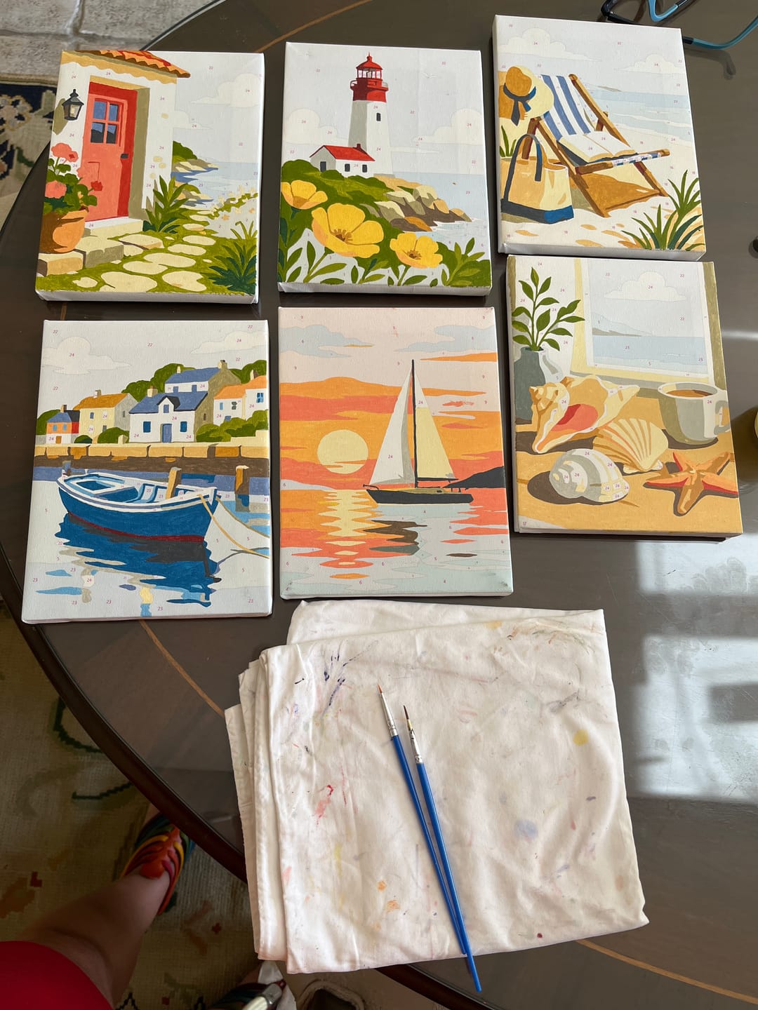 Customer photo review of Coastal Escape Mini Paint By Numbers Set